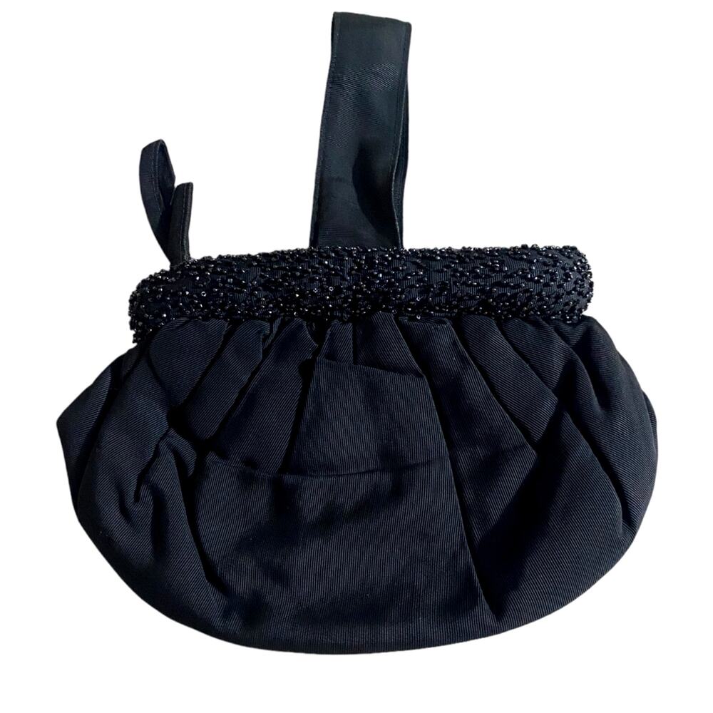 Evening Purse Handle Bag 6-8 Inches Black Zip Center Formal Holiday Party